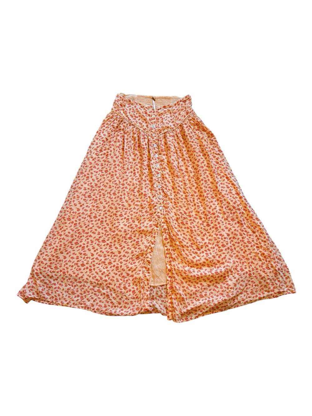 Free People Easy To Love Skirt XS Button Front Maxi Skirt Boho Prairie
